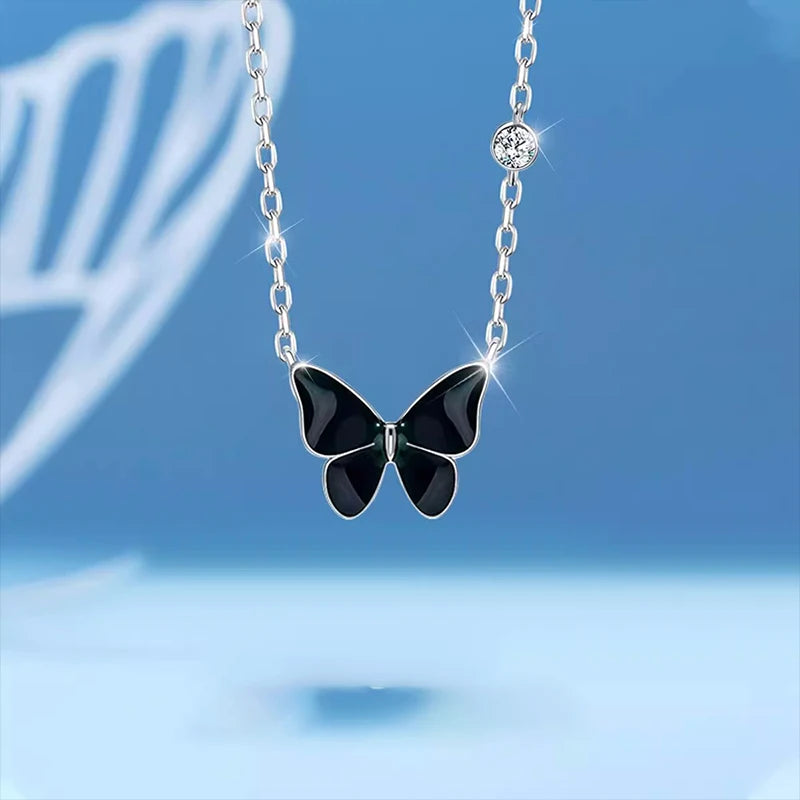 black butterfly necklace