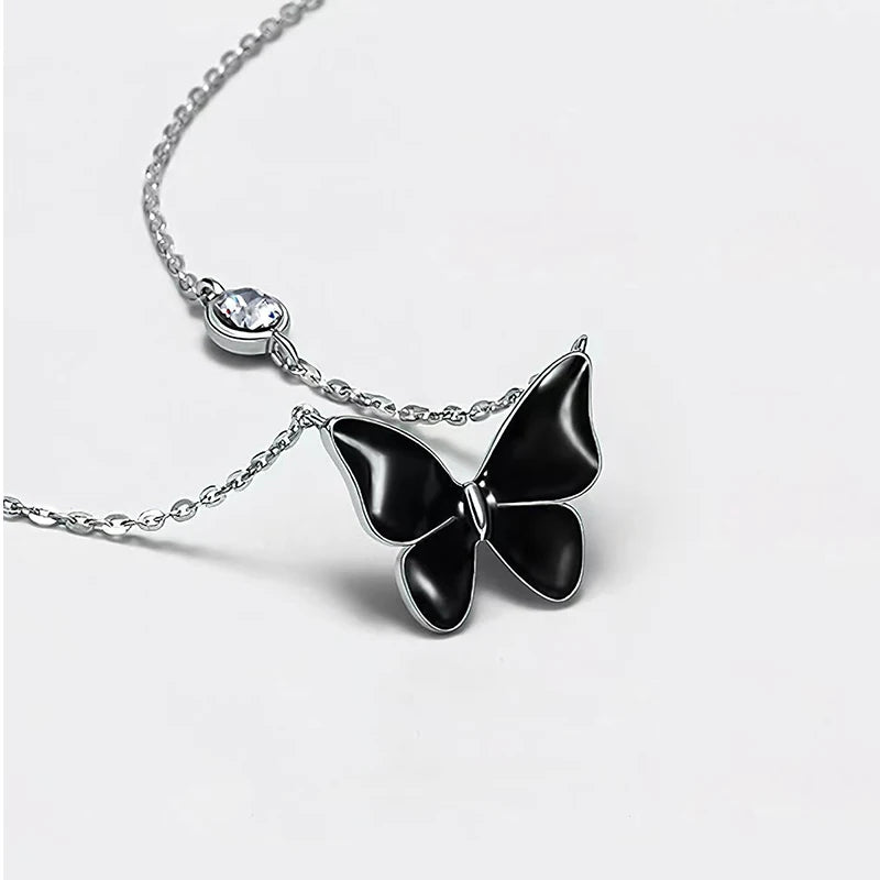 black butterfly necklace